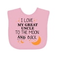 thumbnail image 1 of Inktastic I Love My Great Uncle to the Moon and Back Boys or Girls Baby Bib, 1 of 4