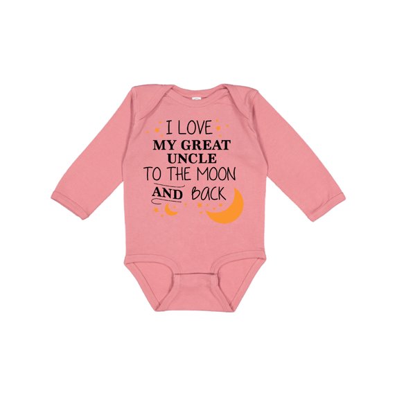Inktastic I Love My Great Uncle to the Moon and Back Boys or Girls Long Sleeve Baby Bodysuit