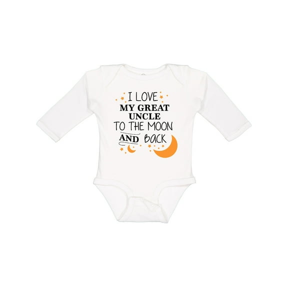 Inktastic I Love My Great Uncle to the Moon and Back Boys or Girls Long Sleeve Baby Bodysuit