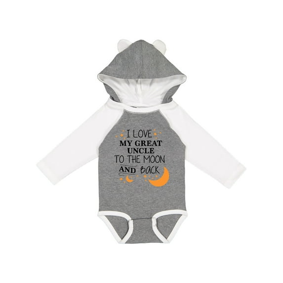 Inktastic I Love My Great Uncle to the Moon and Back Boys or Girls Long Sleeve Baby Bodysuit