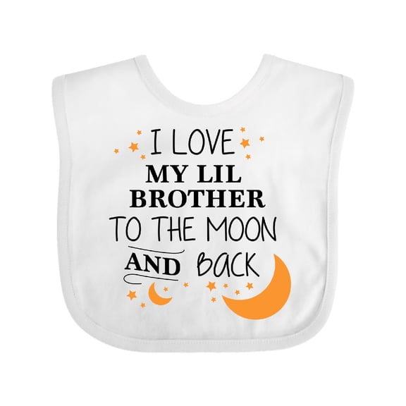 Inktastic I Love My Lil Brother To The Moon and Back Boys or Girls Baby Bib