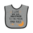 thumbnail image 1 of Inktastic I Love My Lil Brother To The Moon and Back Boys or Girls Baby Bib, 1 of 4