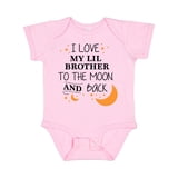 Inktastic I Love My Lil Brother To The Moon and Back Boys or Girls Baby ...