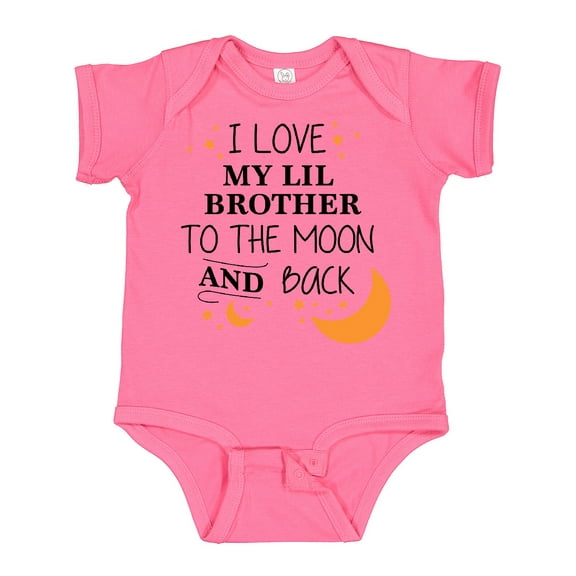 Inktastic I Love My Lil Brother To The Moon and Back Boys or Girls Baby Bodysuit