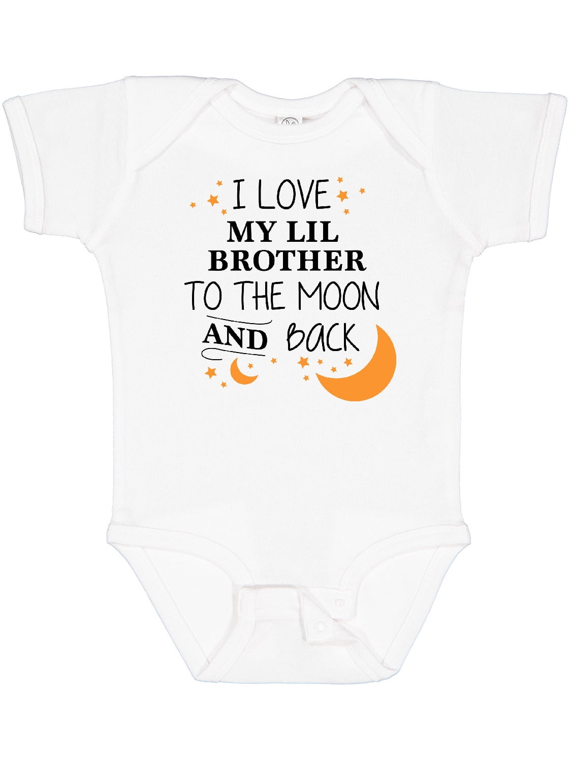 Inktastic I Love My Lil Brother To The Moon and Back Boys or Girls Baby ...