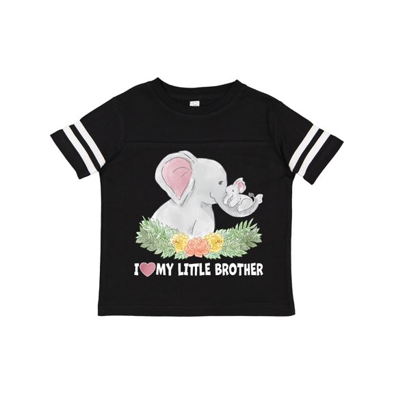 Inktastic I Love My Little Brother Elephant Family with Flowers Boys or Girls Toddler T-Shirt