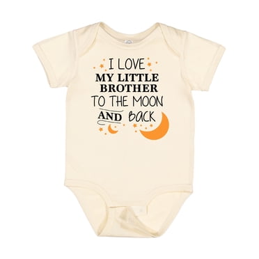 Inktastic I Love My Lil Brother To The Moon and Back Boys or Girls Baby ...