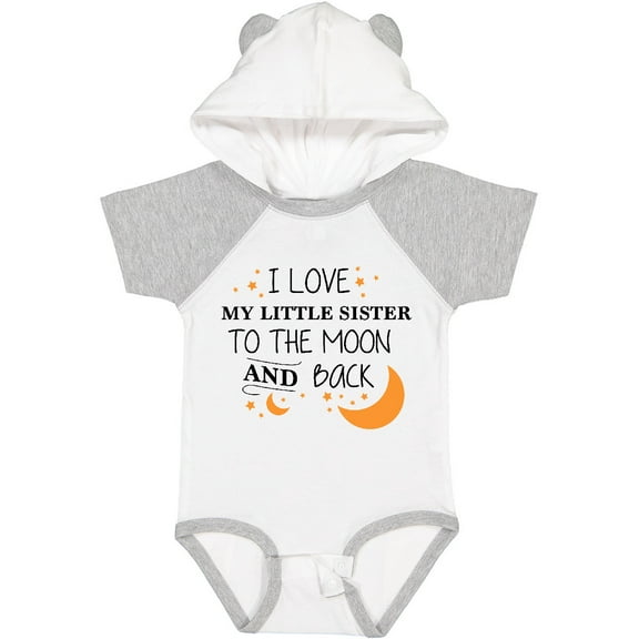 Inktastic I Love My Little Sister to the Moon and Back Boys or Girls Baby Bodysuit