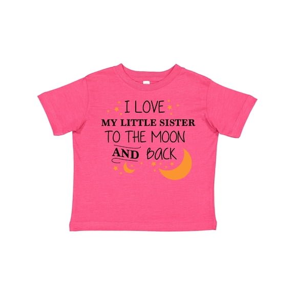 Inktastic I Love My Little Sister to the Moon and Back Boys or Girls Toddler T-Shirt