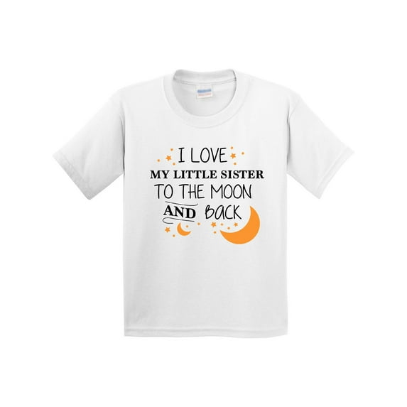 Inktastic I Love My Little Sister to the Moon and Back Youth T-Shirt