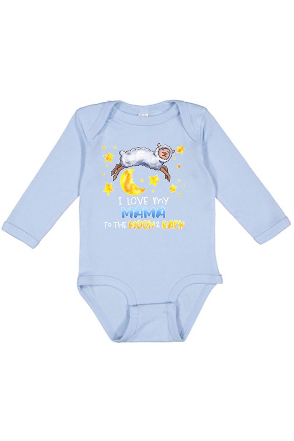 I Love My Mama to the Moon and Back Cute Sheep Boys or Girls Long Sleeve Baby Bodysuit