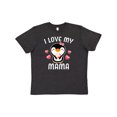 thumbnail image 1 of Inktastic I Love My Mama with Cute Penguin and Hearts Youth T-Shirt, 1 of 5