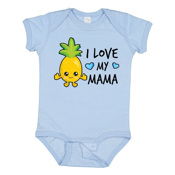 Inktastic I Love My Mama with Pineapple Boys Baby Bodysuit