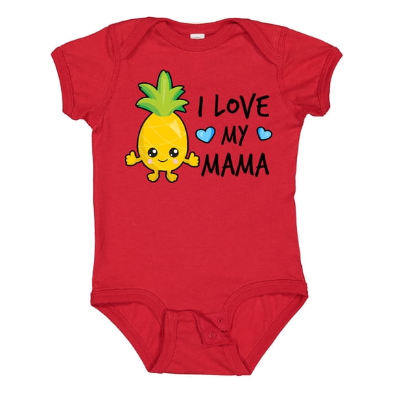 Inktastic I Love My Mama with Pineapple Boys Baby Bodysuit
