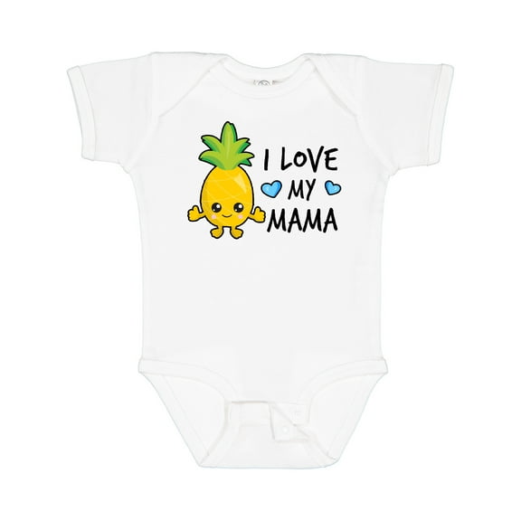 Inktastic I Love My Mama with Pineapple Boys Baby Bodysuit