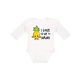 thumbnail image 1 of Inktastic I Love My Mama with Pineapple Boys Long Sleeve Baby Bodysuit, 1 of 5
