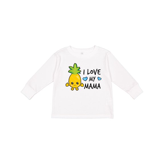 Inktastic I Love My Mama with Pineapple Boys Long Sleeve Toddler T-Shirt