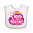 thumbnail image 1 of Inktastic I Love My Mamaw Grandchild Girls Baby Bib, 1 of 4