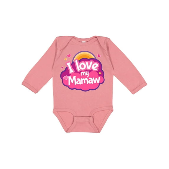 Inktastic I Love My Mamaw grandchild gift Girls Long Sleeve Baby Bodysuit