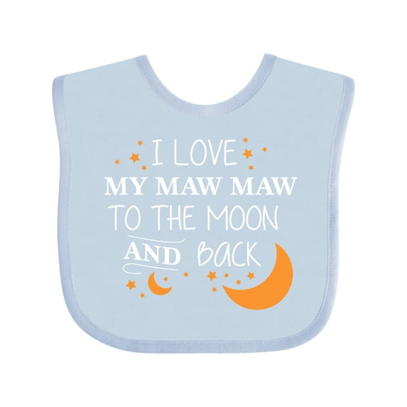 Inktastic I Love My Maw Maw To The Moon and Back Boys or Girls Baby Bib