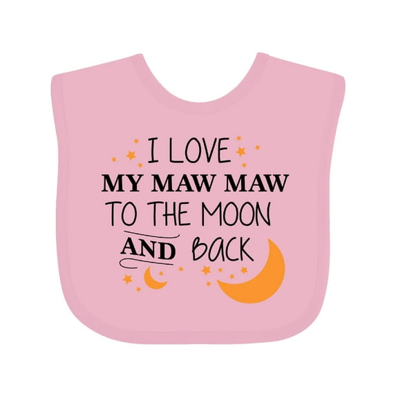 Inktastic I Love My Maw Maw to the Moon and Back Boys or Girls Baby Bib