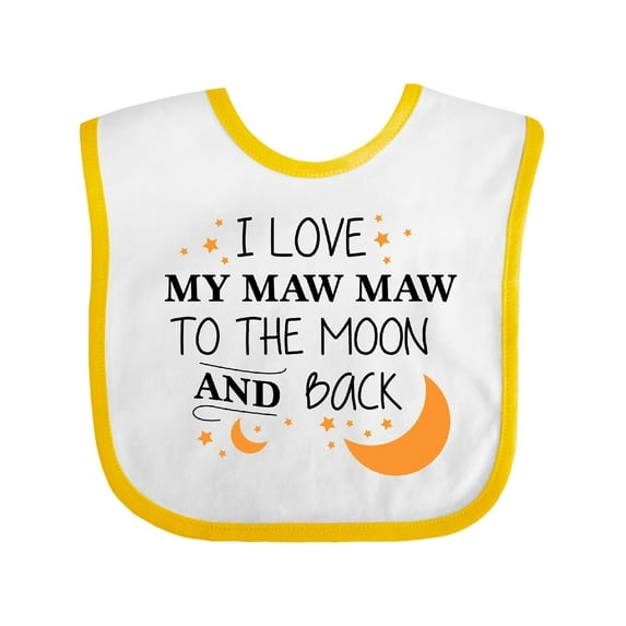 Inktastic I Love My Maw Maw to the Moon and Back Boys or Girls Baby Bib