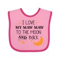 thumbnail image 1 of Inktastic I Love My Maw Maw to the Moon and Back Boys or Girls Baby Bib, 1 of 4