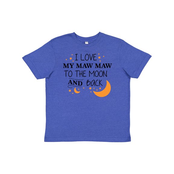 Inktastic I Love My Maw Maw to the Moon and Back Youth T-Shirt
