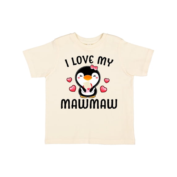Inktastic I Love My Mawmaw with Cute Penguin and Hearts Girls Toddler T-Shirt