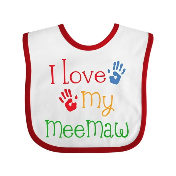 Inktastic I Love My Meemaw Girls Baby Bib