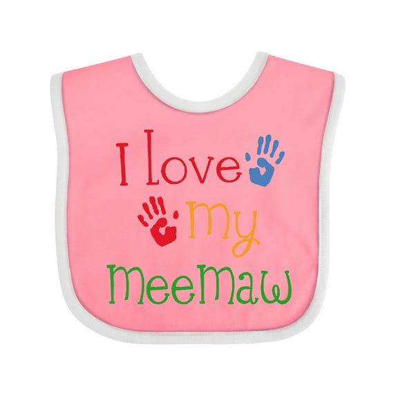 Inktastic I Love My Meemaw Girls Baby Bib