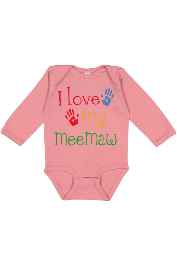 I Love My Meemaw Girls Long Sleeve Baby Bodysuit