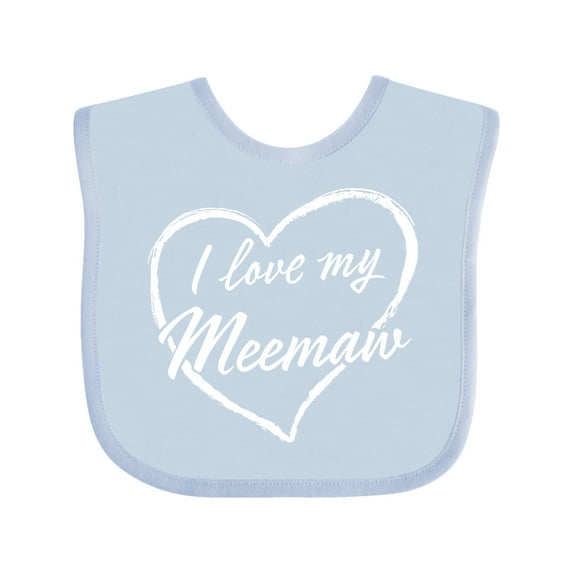 Inktastic I Love My Meemaw in White Chalk Heart Boys or Girls Baby Bib