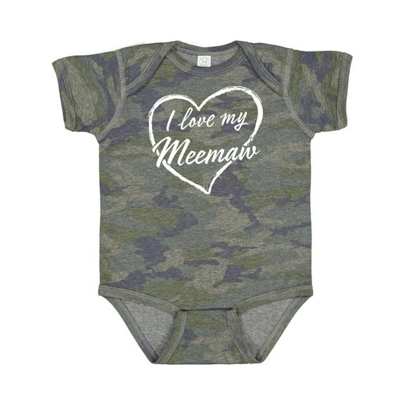 Inktastic I Love My Meemaw in White Chalk Heart Boys or Girls Baby Bodysuit