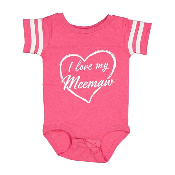 Inktastic I Love My Meemaw in White Chalk Heart Boys or Girls Baby Bodysuit