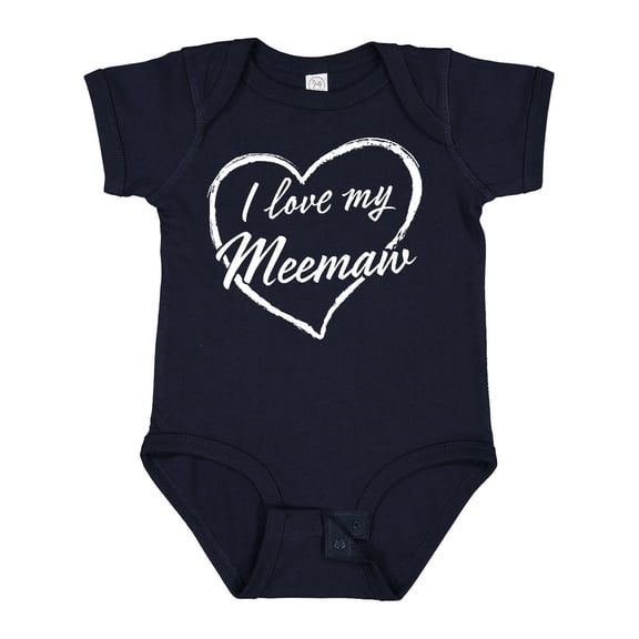 Inktastic I Love My Meemaw in White Chalk Heart Boys or Girls Baby Bodysuit