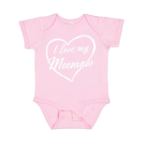 Inktastic I Love My Meemaw in White Chalk Heart Boys or Girls Baby Bodysuit