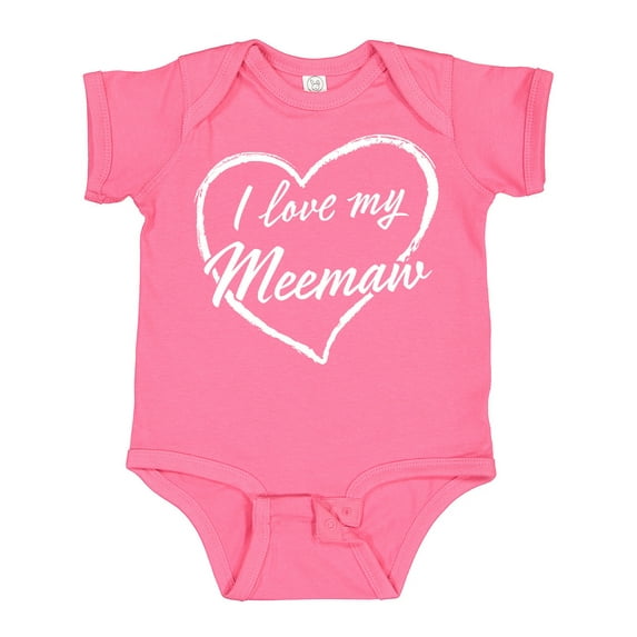 Inktastic I Love My Meemaw in White Chalk Heart Boys or Girls Baby Bodysuit