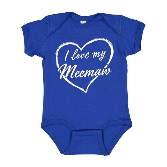 Inktastic I Love My Meemaw in White Chalk Heart Boys or Girls Baby Bodysuit