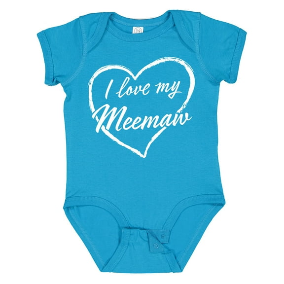 Inktastic I Love My Meemaw in White Chalk Heart Boys or Girls Baby Bodysuit