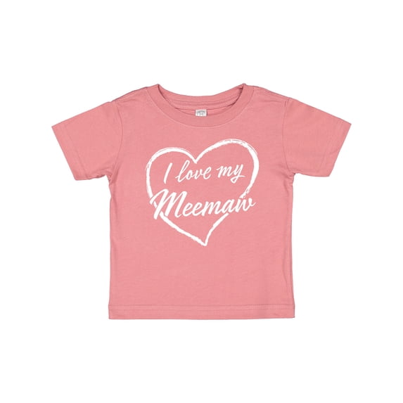 Inktastic I Love My Meemaw in White Chalk Heart Boys or Girls Baby T-Shirt