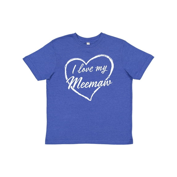 Inktastic I Love My Meemaw in White Chalk Heart Youth T-Shirt