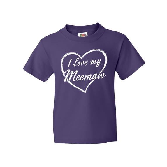 Inktastic I Love My Meemaw in White Chalk Heart Youth T-Shirt