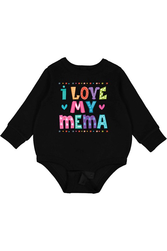 I Love My Mema Grandchildren Baby Fleece Bodysuit