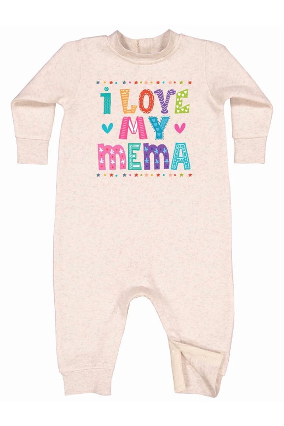 I Love My Mema Grandchildren Baby Fleece Romper