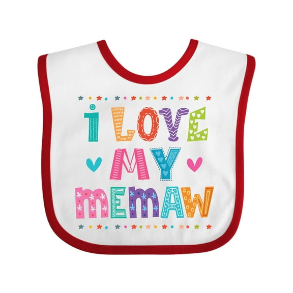 Inktastic I Love My Memaw for Granddaughter Girls Baby Bib