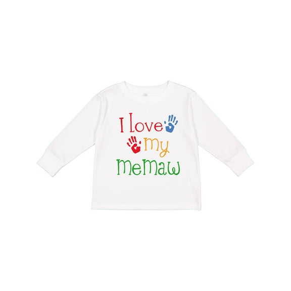 Inktastic I Love My Memaw Girls Long Sleeve Toddler T-Shirt