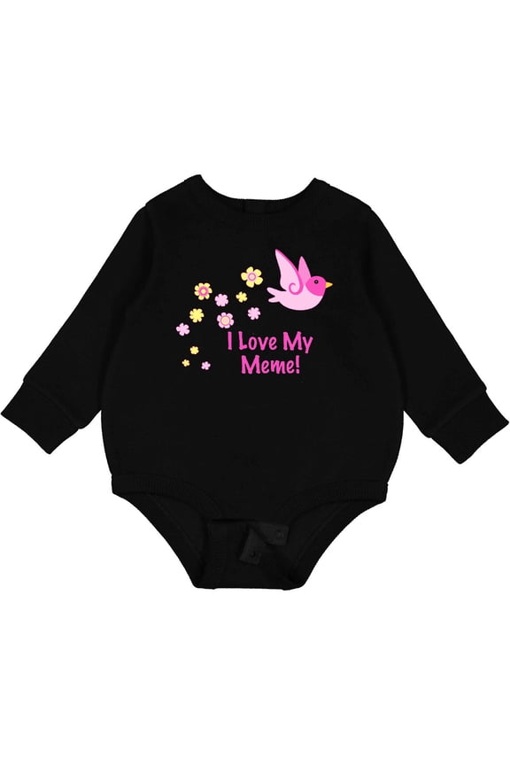 I Love My Meme Baby Fleece Bodysuit