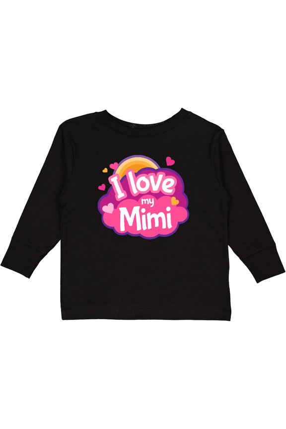 I Love My Mimi Grandma Girls Long Sleeve Toddler T-Shirt