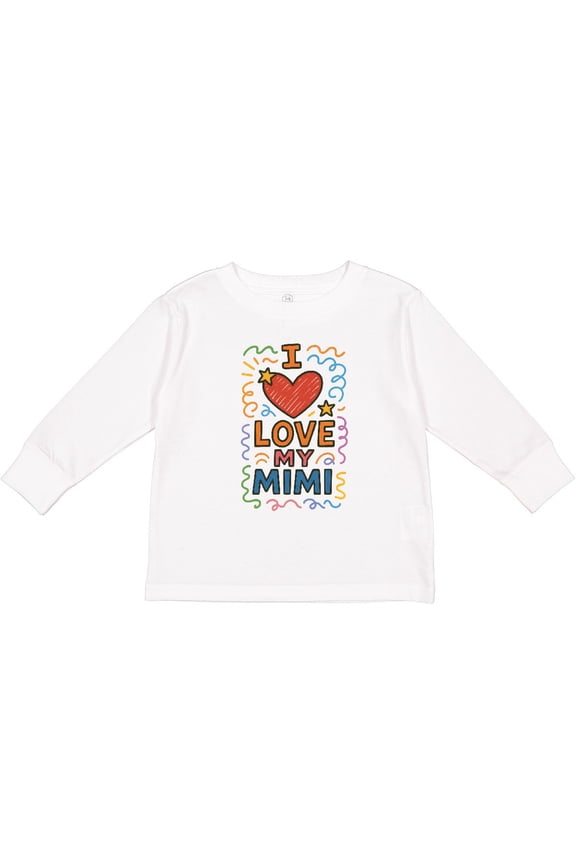 I Love My Mimi Heart Boys or Girls Long Sleeve Toddler T-Shirt